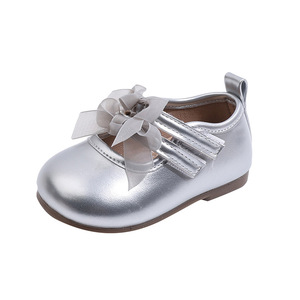 Scarpe da Principessa per Bambina Primavera 2026 Nuove con Suola Morbida in EVA e Fascia Elastica alla Caviglia Colore Argento Tinta Unita Estate Autunno - Product Image 5