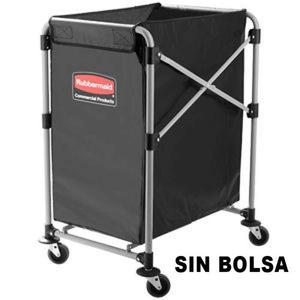 Carrello per Bucato Pieghevole Rubbermaid 150 L Nero Senza Sacco - Product Image 1