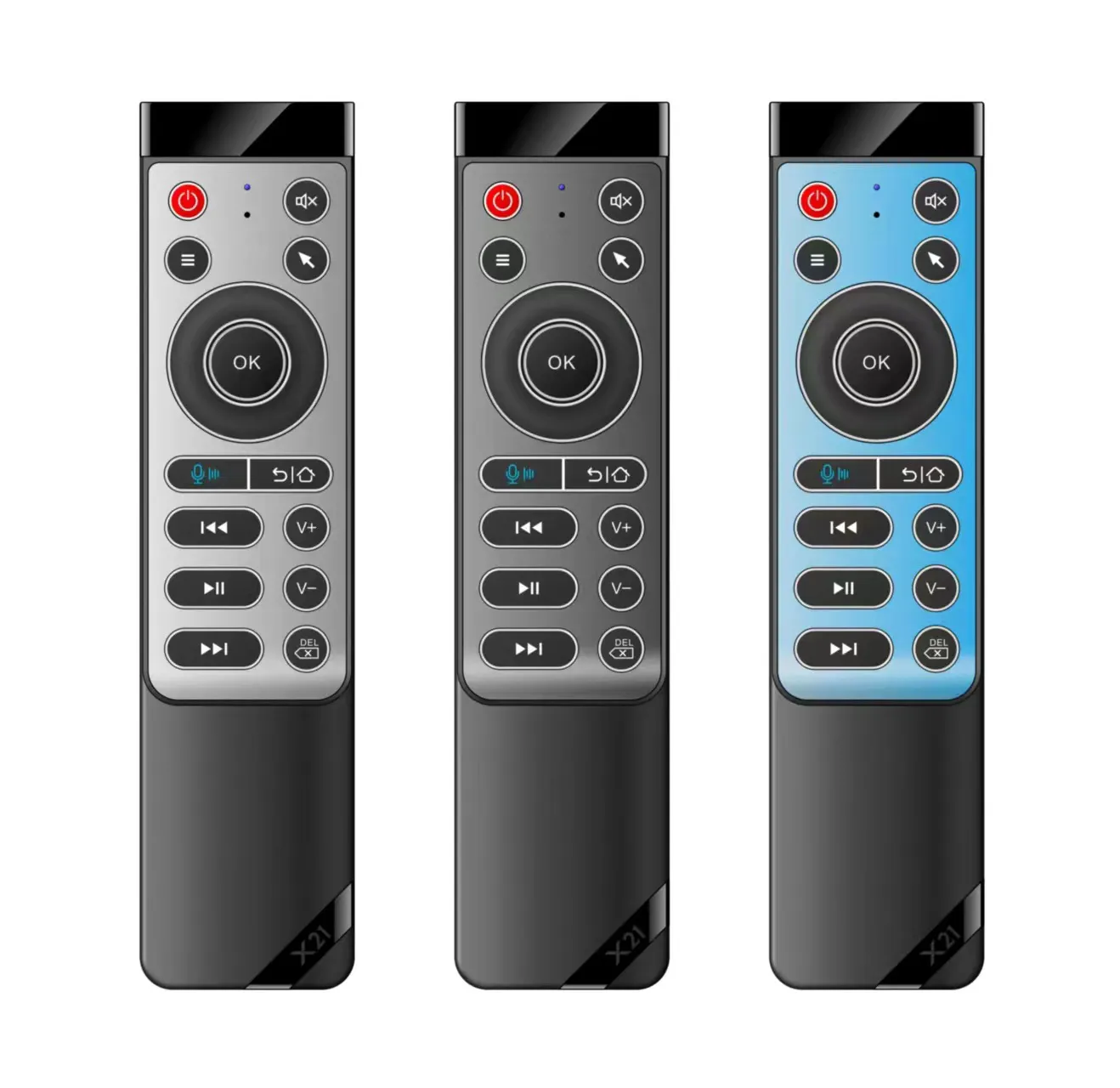 Voix sans fil bluetooth X21 Pro télécommande intelligente souris à air infrarouge télécommande d'apprentissage pour tv box projecteur