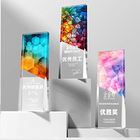 Trophée de cristal d'impression couleur personnalisé Médailles et plaques de forme colorée 3D personnalisées