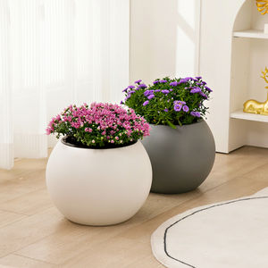 Maceta Esférica Minimalista <span class=keywords><strong>de</strong></span> Plástico P410 Blanca Grande Sin Agujeros, Contenedor Hidropónico <span class=keywords><strong>con</strong></span> Absorción Automática <span class=keywords><strong>de</strong></span> Agua para <span class=keywords><strong>Personas</strong></span> <span class=keywords><strong>con</strong></span> Poco Tiempo - Product Image 4