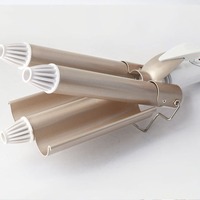 Fer à boucler professionnel à 3 barils pour ondulations en spirale 170-220 ℃   Fer à friser anti-brûlure pour salon et usage domestique