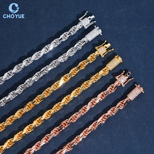 Precio al por mayor Cadena cubana de moissanita de plata de ley 925 chapada en oro de 18K de 6mm, Collar de moda, Joyería para fiesta, Regalo - Product Image 2