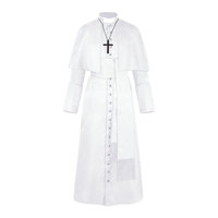 Robe de Prêtre Médiévale Vintage, Cape de Pape, Costume de Pasteur pour Hommes, Robe de Moine Renaissance, Polyester, pour Halloween et Cosplay