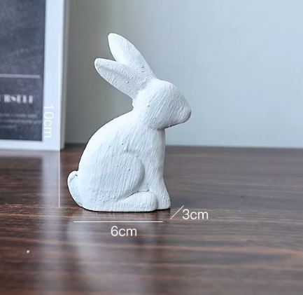 Lapin assis - Petit modèle - Blanc clair de lune
