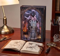 Kit de construction de maison miniature en bois 3D personnalisé avec éclairage LED et couvercle anti-poussière, défi intellectuel, décoration d'intérieur
