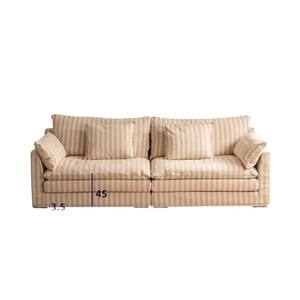 Sofá Euler de Lino y Algodón, Tapizado Extraíble y Lavable, Relleno de Plumón, Diseño de Líneas Rectas, Sofá para Sala de Estar - Product Image 5