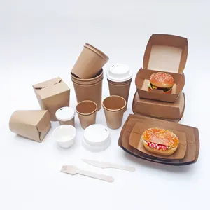 Récipient de restauration rapide Frites Emballage alimentaire Boîte de hamburger d'emballage de restaurant à emporter