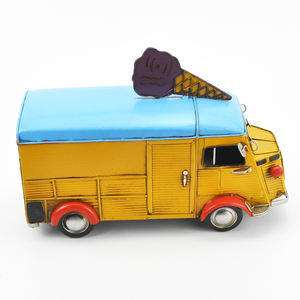 Retro Eiscreme-Modellbus <span class=keywords><strong>Vintage</strong></span> Antik Maßstab 1:12 für Heimdekoration Eisenmetall-Handwerk Handgefertigte Kunst und Handwerk - Product Image 3