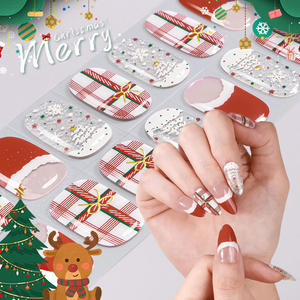 Autocollants pour ongles en gel semi-durci de haute qualité, style Joyeux Noël, pour une manucure festive - Product Image 4
