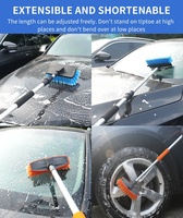 Brosse de lavage de voiture à poils doux alimentée en eau avec raclette compatible avec les poteaux alimentés en eau pour les détails automobiles et le nettoyage à domicile