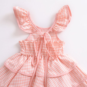 Boutique de Ropa Infantil de Alta Calidad, Vestido de Niña para Fiesta de Verano 2021, Diseño Personalizado con Cuadros Rosas - Product Image 5