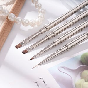 4 pennelli per unghie in gel piatti/ovali/a angolo fine, per la decorazione delle unghie, la pittura fai da te e la pulizia degli errori di smalto sulle cuticole - Product Image 5