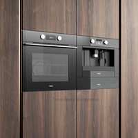 Meubles de cuisine modernes haut de gamme en MDF sur mesure avec comptoir en marbre, îlot de cuisine escamotable, table coulissante et robinet