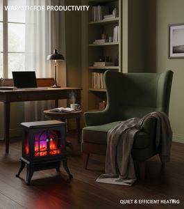 Calentador Eléctrico Portátil de 2000W con Protección Contra Sobrecalentamiento, Chimenea Eléctrica Infrarroja 3D con Diseño de Leña y Fuego para Hogar y Baño - Product Image 5