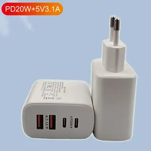 Evrensel 2 USB portları QC 3.0 tipi c PD 20W duvar şarj fişi abd ab 40w 4 port USB seyahat şarj için mobil hızlı adaptörü