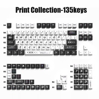 Ensemble de touches de clavier minimalistes 129 touches gravées sur le côté, translucides, PBT, sublimées à la chaleur, profil Cherry, pour une configuration esthétique