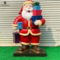 Sculpture de Noël personnalisée en résine, Série de grandes statues du Père Noël, Décorations de Noël pour centres commerciaux en extérieur