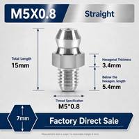 Buse de graissage en acier inoxydable SS304 M10 droite moulée haute pression pour excavatrice, camion, machine, lubrification OEM, raccord Zerk, buse de pistolet