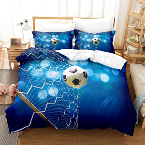 Customized logo 3D <strong>Football</strong> Printed Duvet Cover Set with 100% Polyester Fiber 400TC Student Duvet Cover - Product Image 3
