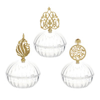 Boîte à bonbons en plastique Luckygoods ZK260606 Gold Palace pour décorations de mariage et rangement de bonbons, conteneur de rangement de bijoux, vente en gros