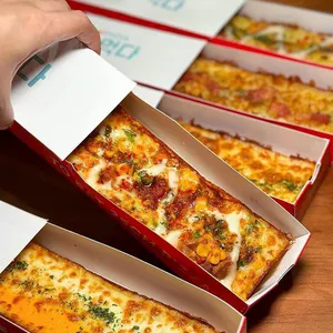 25cm 한국 개념 피자 서랍 상자 골판지 포장 상자 맞춤형 치즈 피자 상자 로고 판지 베이킹 식품 포장