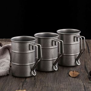 Taza de Agua de Acero Inoxidable 304 para Exteriores, Estilo Industrial Retro, Creativa, para Café, Camping - Product Image 2