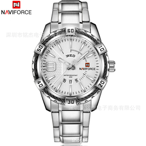 NAVIFORCE 9117 นาฬิกาหรูเรืองแสงแบบลำลองสำหรับผู้ชายแสดงวันและวันที่หนังกันน้ำผู้ชายนาฬิกาข้อมือควอตซ์ - Product Image 6