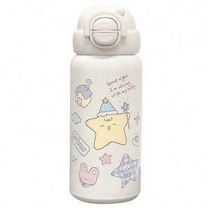Gourde isotherme moderne grande capacité en acier inoxydable 304 avec paille anti-chute double usage pour enfants – Idéale pour la rentrée scolaire - Product Image 3