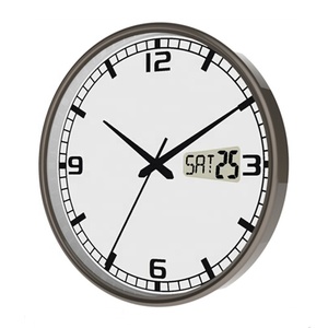 Đồng Hồ Treo Tường Analog Điều Khiển Bằng Vô Tuyến Hiện Đại Chất Lượng Cao 11 Inch Với Màn Hình LCD Kỹ Thuật Số Ngày Trong Tuần Và Ngày - Product Image 1