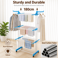 Porte-vêtements pliable et mobile pour chambre et balcon, avec roulettes