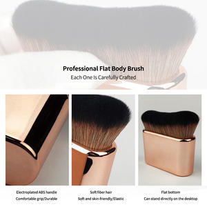 Pinceau Kabuki <span class=keywords><strong>grand</strong></span> format incurvé pour fond de teint, maquillage visage et corps, applicateur de bronzage, autobronzant, écran solaire, correcteur avec manche - Product Image 2