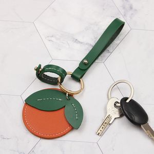 3 Days Shipping Orange Shaped Keychain Wristband Faux Leather <b>Key</b> <b>Ring</b> with Card Holder Fashion <b>Bag</b> Pendant for Women Gift Idea - Product Image 5