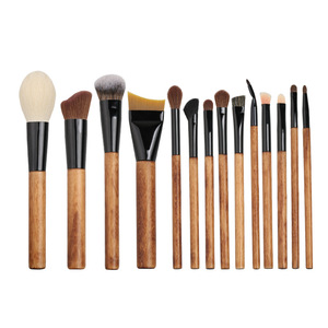 Set de 14 Brochas de Maquillaje con Mango de Madera, Pelo Sintético, para Rostro Completo, Sombras de Ojos, Colorete y Contorno, Kit Completo - Product Image 1