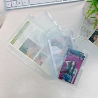 Bolsa de Almacenamiento Transparente para Cuadernos A5, A6, A7, Bolsa de Plástico PVC con Cierre para Hojas Sueltas, Tarjetas de Visita, Facturas y Documentos