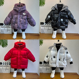 Veste d'hiver pour enfants en toile de coton remplie de plumes pour garçons, imperméable <span class=keywords><strong>et</strong></span> écologique, coupe-vent, imprimée d'animaux brodés - Product Image 4
