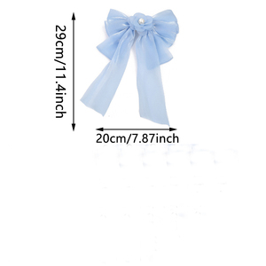 Jepit Rambut Bunga Kain Warna Solid Manis Pita Panjang Model Bowknot Gaya Eropa Amerika Aksesoris Rambut Pesta untuk Anak Perempuan - Product Image 4