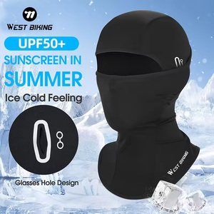 WEST bike Full Face copri <span class=keywords><strong>occhiali</strong></span> <span class=keywords><strong>da</strong></span> <span class=keywords><strong>sole</strong></span> in seta di ghiaccio maschera protezione solare anti-uv per il ciclismo estivo sport di pesca con fori - Product Image 1