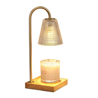 Lampe chauffe-bougie moderne avec minuterie et variateur d'intensité : chauffe-cire électrique à hauteur réglable pour bougies en pot parfumées, chambre et maison
