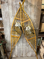 Raquettes à neige vintage faites à la main. Décoration de cabane : Raquettes à neige légères, raquettes à neige traditionnelles en bois, décoration murale en raquettes à neige en bois
