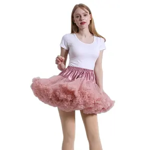 गर्म बिक्री के लिए नई क्लासिक डिजाइन लड़की बैले वयस्क शिफॉन शुद्ध रंग झोंके tulle टूटू स्कर्ट