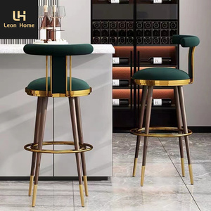 <span class=keywords><strong>Leon</strong></span> Home-taburetes de microfibra de cuero para Villa, modernos, estilo nórdico, con patas de acero inoxidable, <span class=keywords><strong>2022</strong></span> - Product Image 2