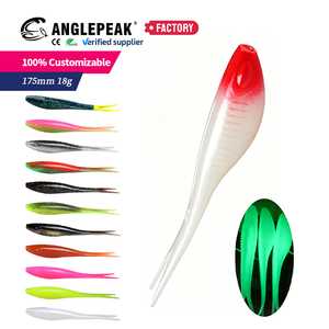 <span class=keywords><strong>Leurre</strong></span> souple flottant pour la pêche en eau salée et douce, 12 couleurs, 175 mm, 18 g, en TPE, simulateur de queue fourchue, pour achigan et brochet - Product Image 5