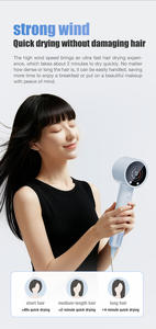 Pengering Rambut Profesional 110V Multifungsi Kecepatan Tinggi 3 Pengaturan Kecepatan Listrik Plastik Putih untuk <span class=keywords><strong>Salon</strong></span> Penggunaan Luar Ruangan Putih - Product Image 3