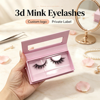 Faux cils en bande complète en gros, cils 3D de luxe, cils en vison 3D de 25 mm avec emballage personnalisé
