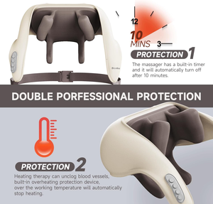 Masajeador Inalámbrico Shiatsu para Cuello y Hombros JZ1A con Calor, Manos Libres, Amasamiento Profundo de Tejidos, Portátil para Alivio del Dolor en Casa y Oficina - Product Image 4