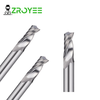 Fresa de un solo filo de carburo sólido ZROYEE DRD 5A, ángulo de hélice de 25°, longitud de corte de 10 mm para router CNC de alta velocidad