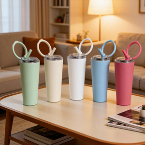 Gobelet isotherme personnalisé en acier inoxydable 304 à double paroi sans BPA avec paille et poignée pour café glacé, idéal pour le bureau et la salle de sport - Product Image 6