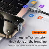 Câble USB Type-C vers Type-C 3A à charge rapide, en forme de U, à 90 degrés, tressé en nylon, USB 3.0 pour iPhone, ordinateur et téléphone portable