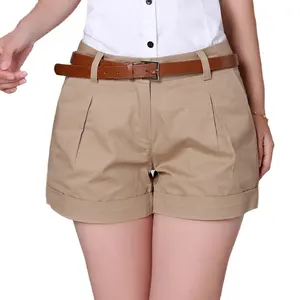 Celana pendek Fashion wanita musim panas gaya Korea musim panas 2023 ukuran S-2XL Khaki & putih desain mode baru wanita kasual pendek